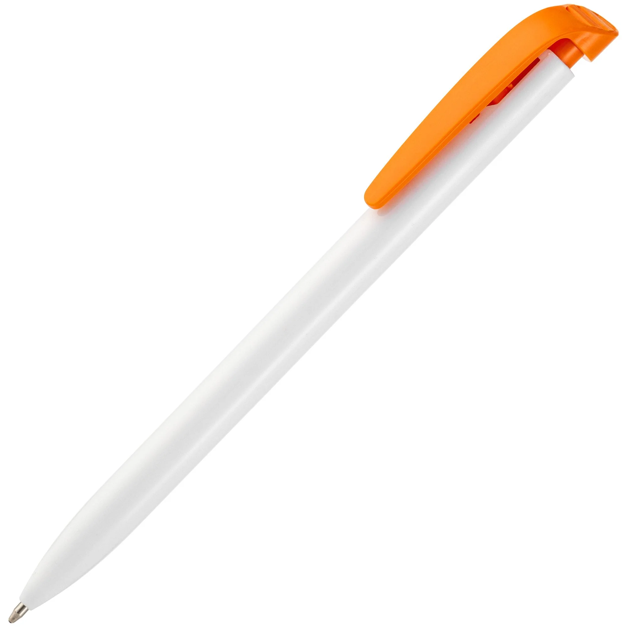 Ручка Favorite белая с оранжевым клипом