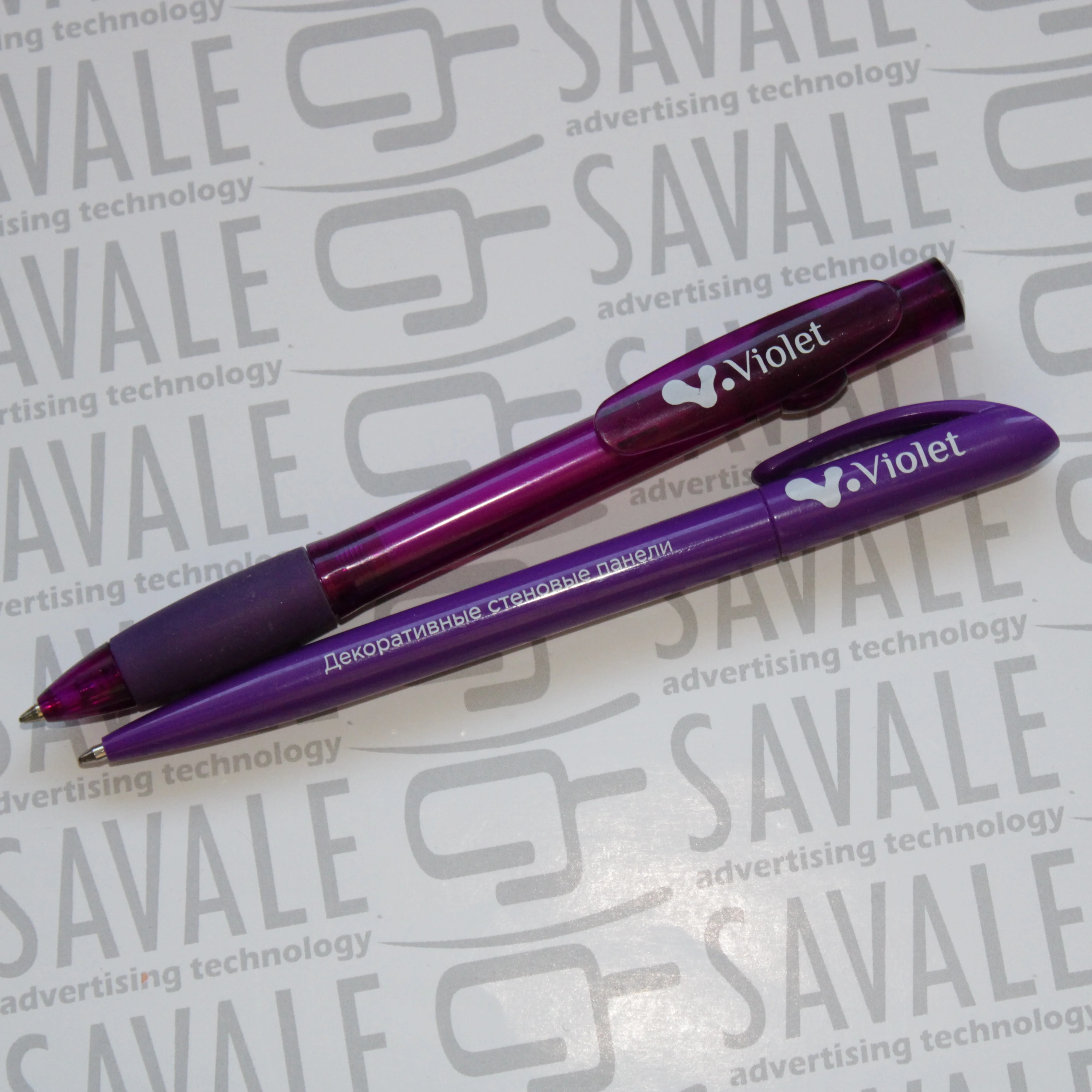 Фиолетовая ручка с нанесением